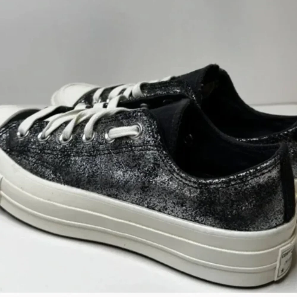 Dark Silver Size 5.5 Converse Chuck 70 Ox Men’s Sneakers Sparkly - Picture 3 of 8
